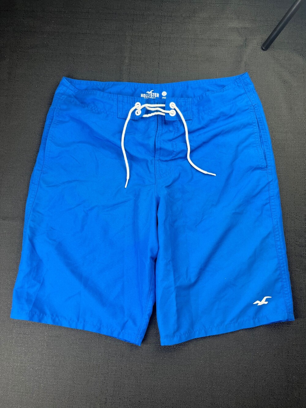 Hollister Blue Swim Trunks Size 32 with White Drawstring